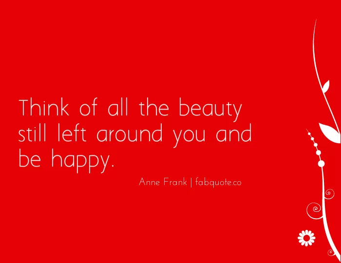 Anne Frank - About beauty