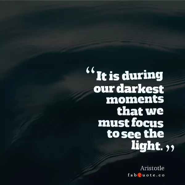 Aristotle "Focus to see the light"