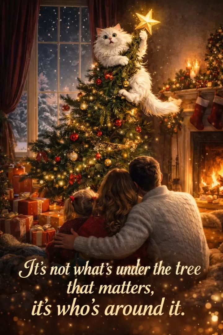 Around Christmas tree