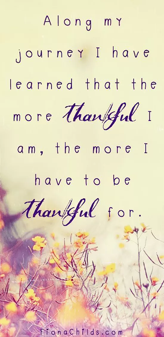 "Being thankful"
