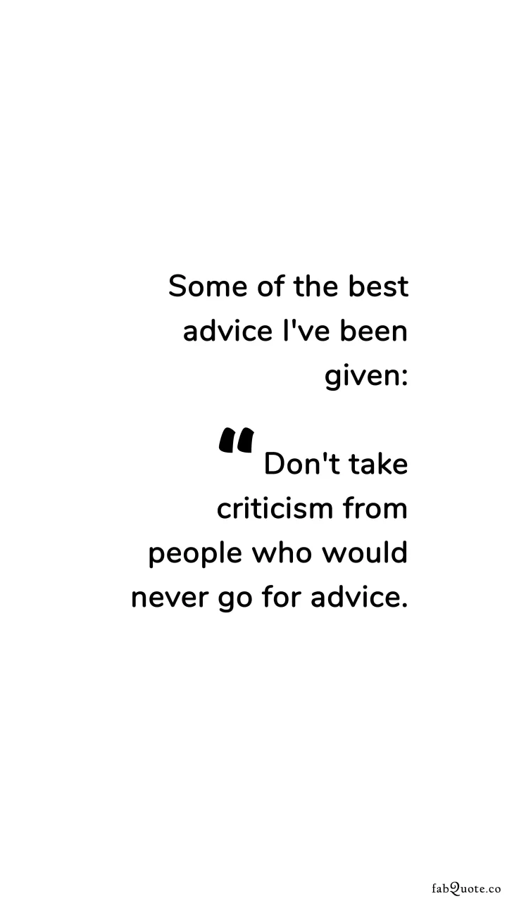 "Best Advice"