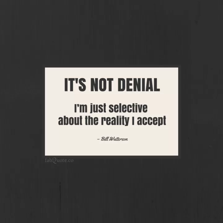 Bill Watterson "Reality that I accept"