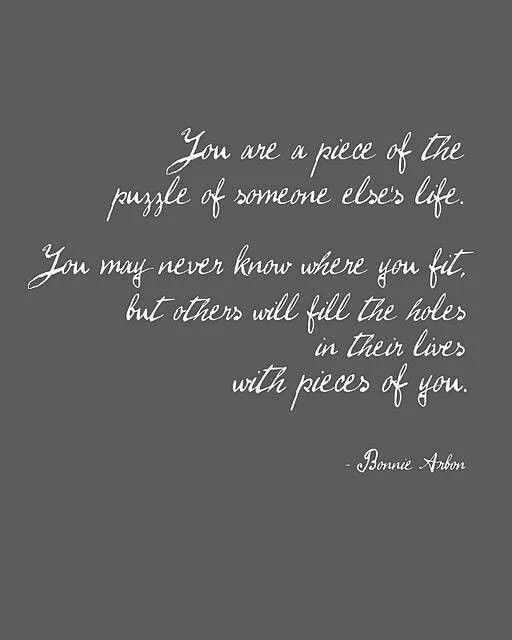 Bonnie Arbon "A piece of the puzzle"