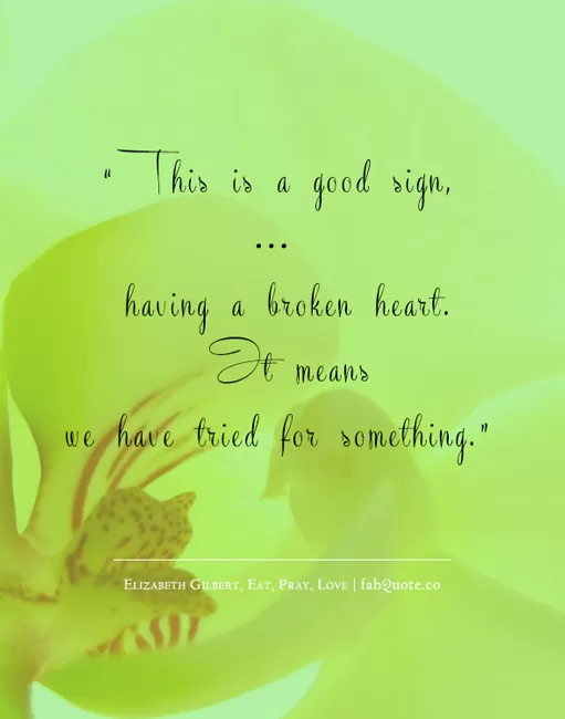 Elizabeth Gilbert, Eat, Pray, Love - Broken heart