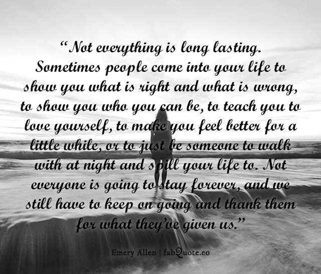 Emery Allen "Not everything is long lasting"