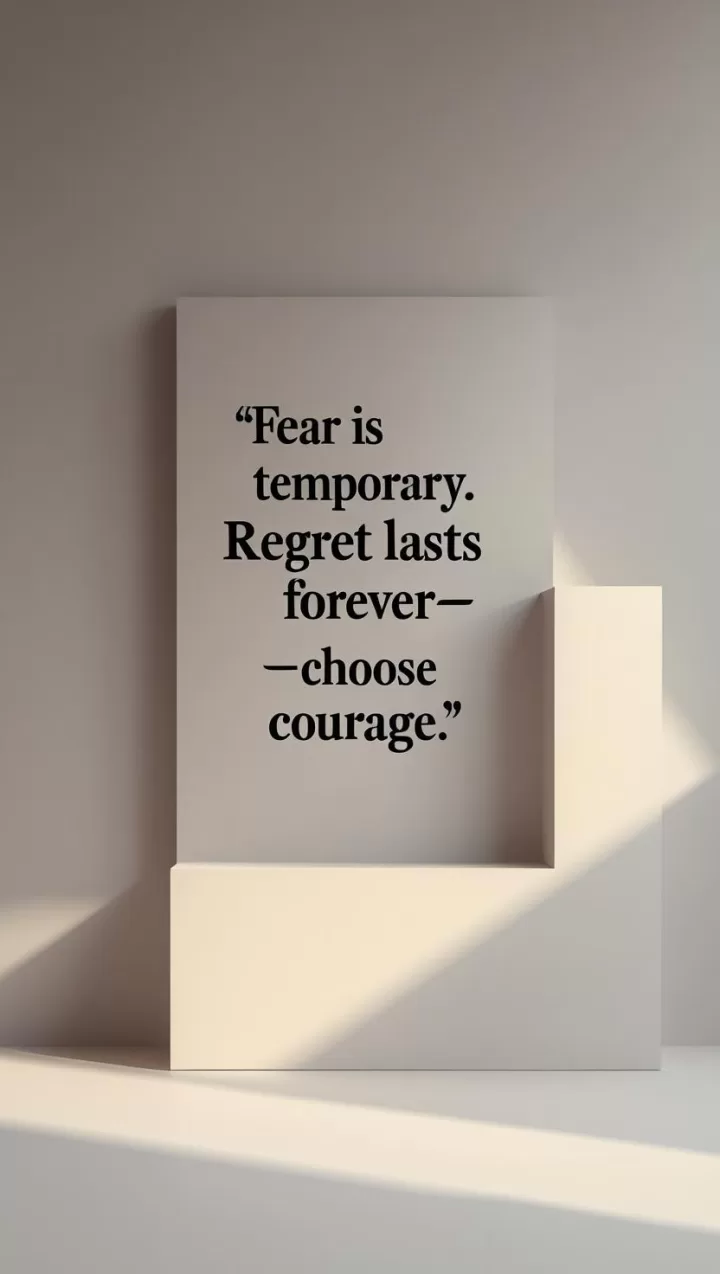 Fear is temporary. Regret lasts forever—choose courage