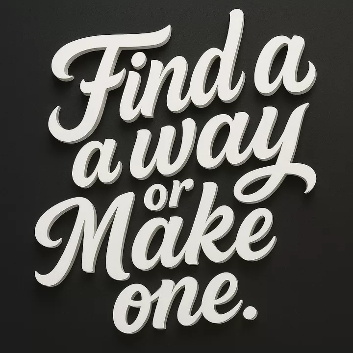 Find a way or Make one.