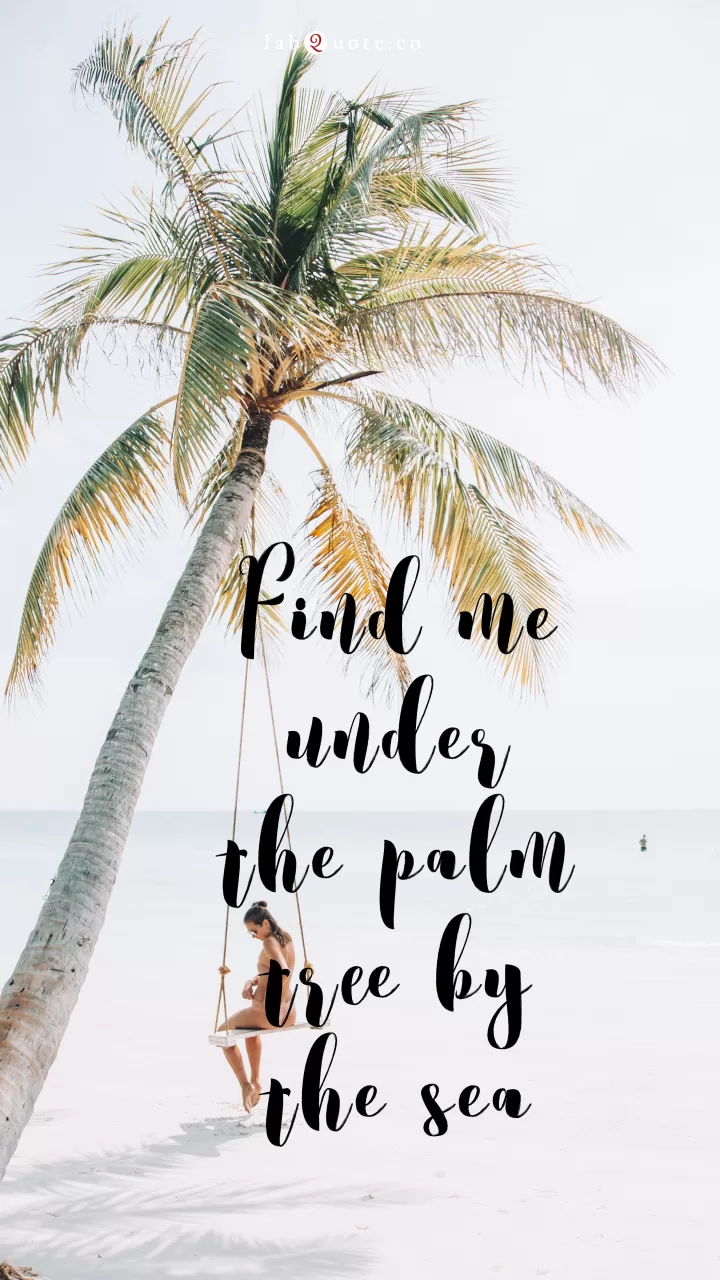 Find me under the palm tree by the sea