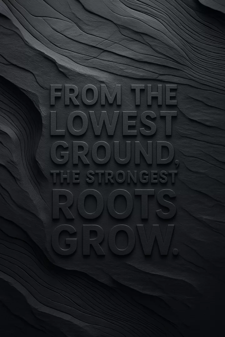 From the lowest ground