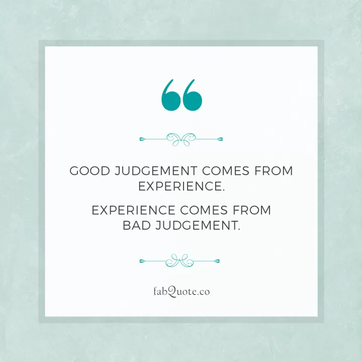 "Good Judgement vs Bad Judgement"