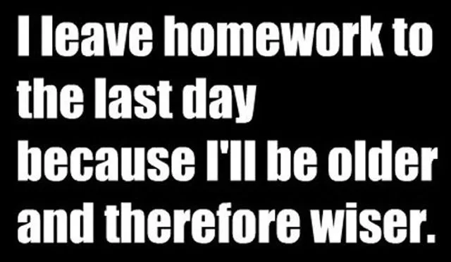 Reason to Leave Homework to Last Day
