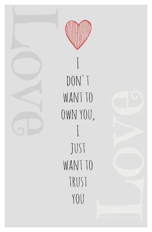 "I don't want to own you, I just want to trust you"