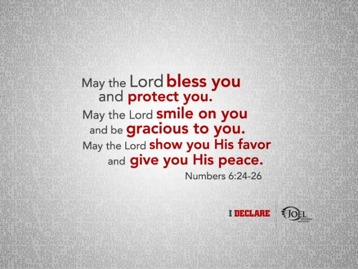 Joel Osteen "May the Lord Bless You" Joel Osteen "May the Lord Bless You"