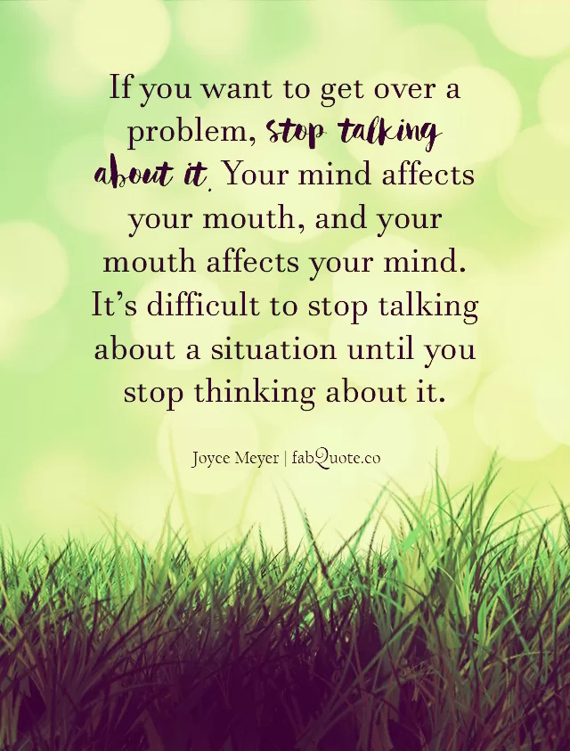 Joyce Meyer "How to get over a problem"