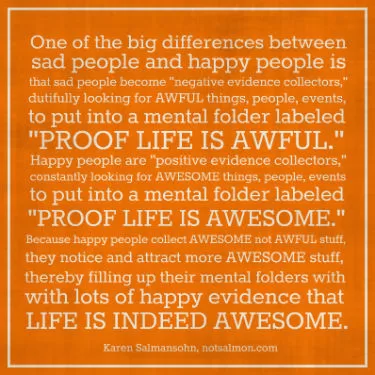 Karen Salmansohn "Differences between Sad People and Happy People"