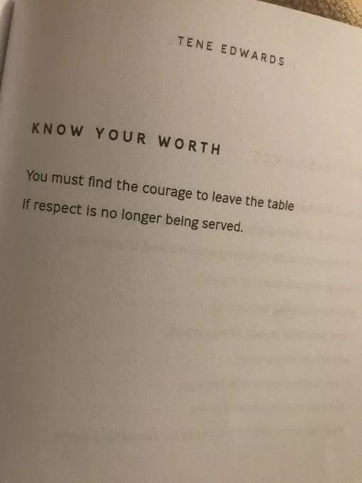 "Know your worth"