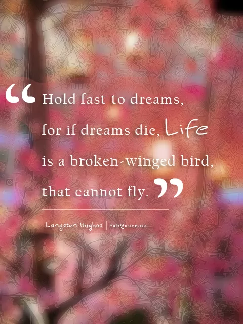 Langston Hughes “Hold fast to dreams"
