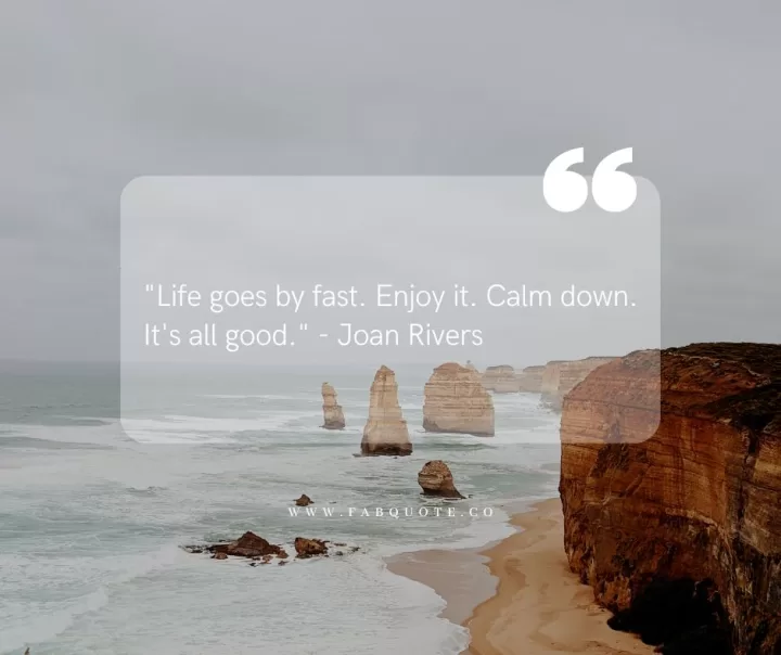 Joan Rivers "Life goes by fast"