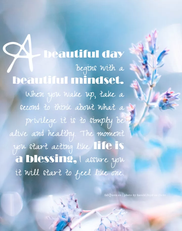 "Life is a blessing"