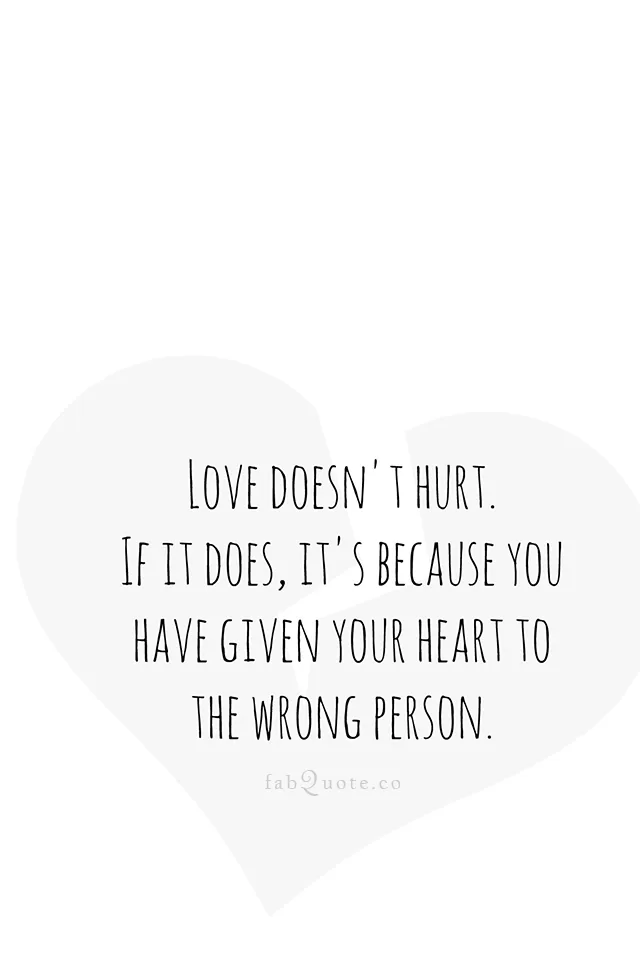 "Love doesn't hurt"