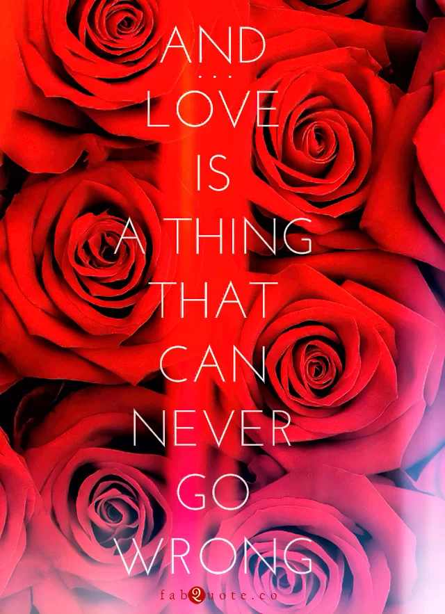 "Love is a thing that can never go wrong"