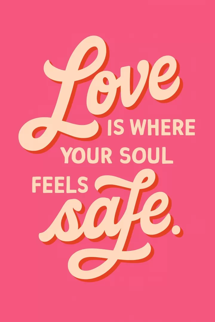 Love is where your soul feels safe