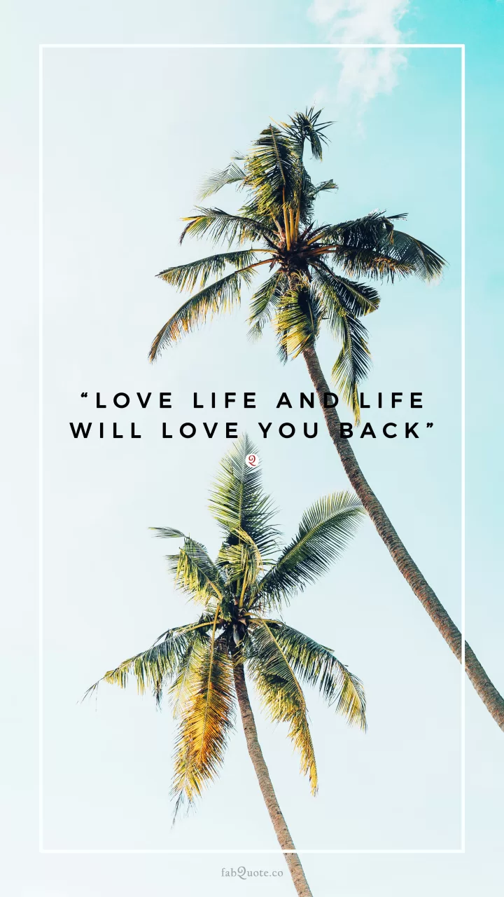 “Love Life And Life Will Love You Back”