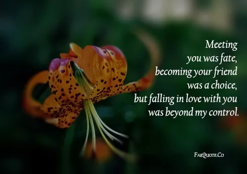 Love takes you by surprise