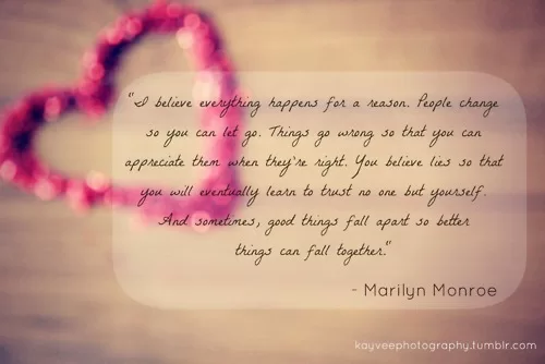 Marilyn Monroe Everything happens for a reason ...