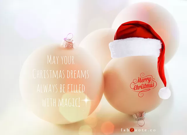 "May your Christmas Dreams always be filled with Magic"