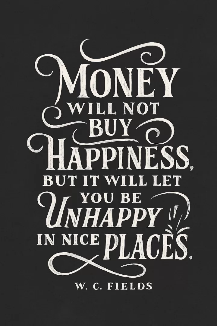 Money will not buy happiness