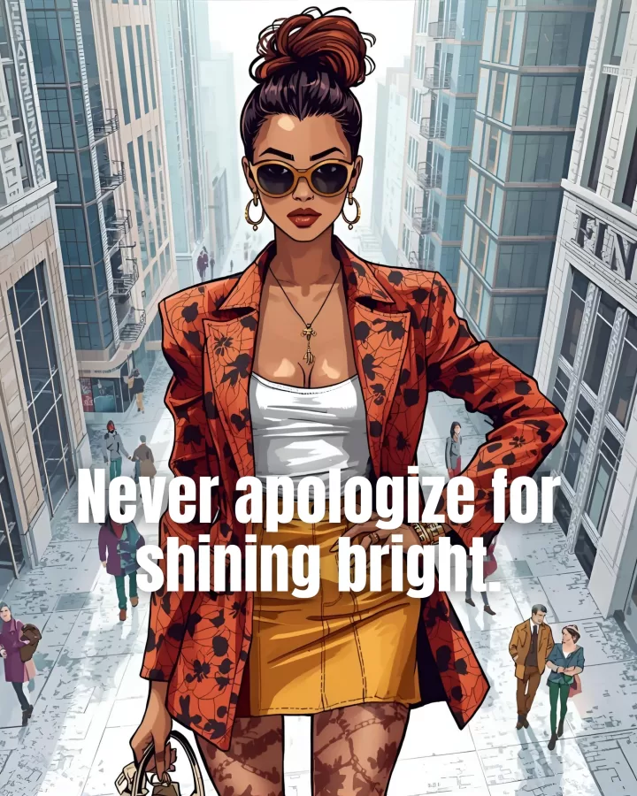 Never apologize for shining bright.