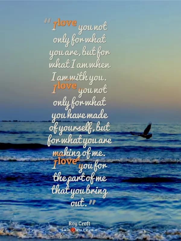 Roy Croft "I love you"