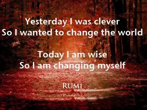 Rumi - "Today i am Wise"