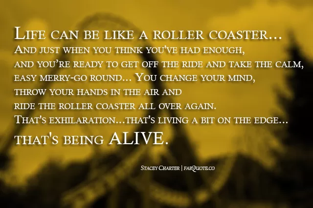 Stacey Charter - Life can be like a roller coaster