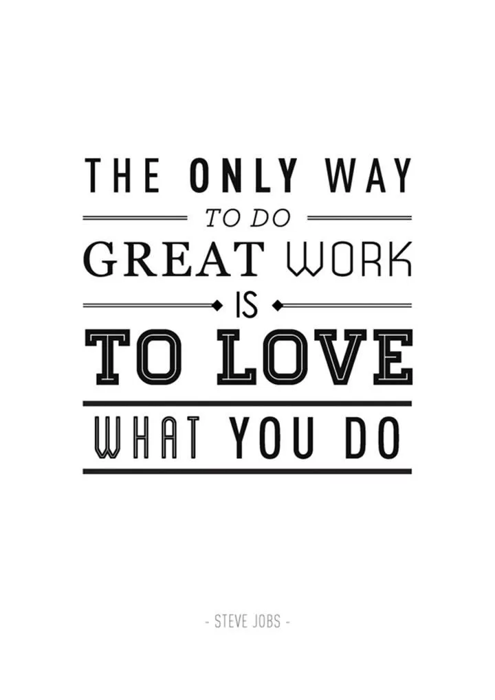 Steve Jobs "Love what you do"