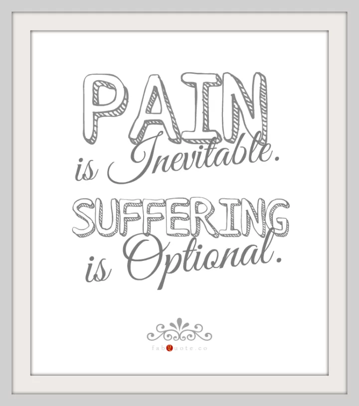 "Pain is inevitable, Suffering is optional"