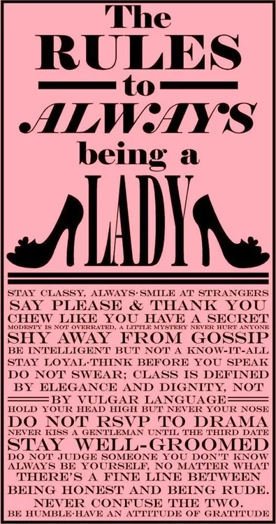 The Rules to Being a Lady