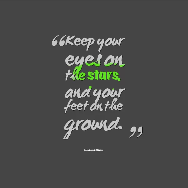Theodore Roosevelt "Keep your eyes on the stars"