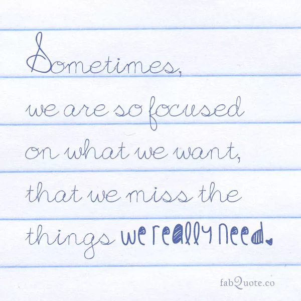 "Things we really need"