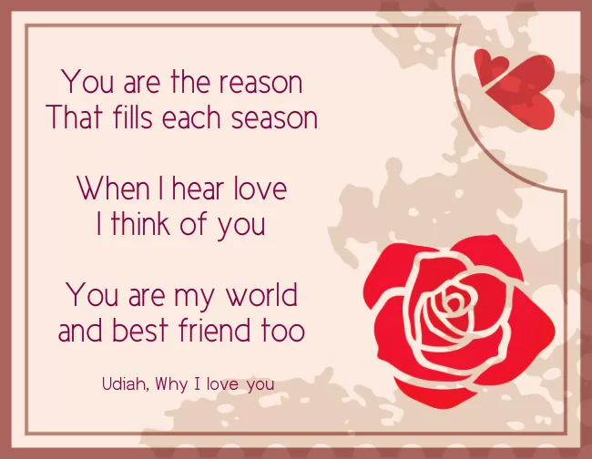 Udiah, Why I Love You