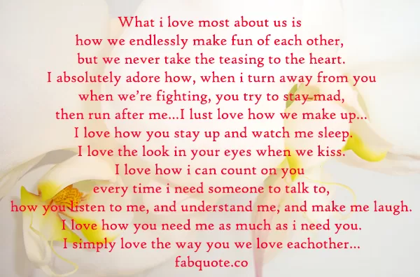 What i love most about us