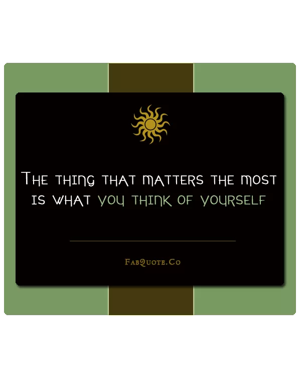 What you think of yourself