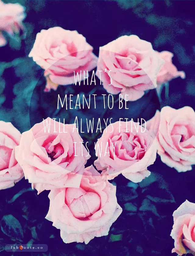 "What's meant to be"