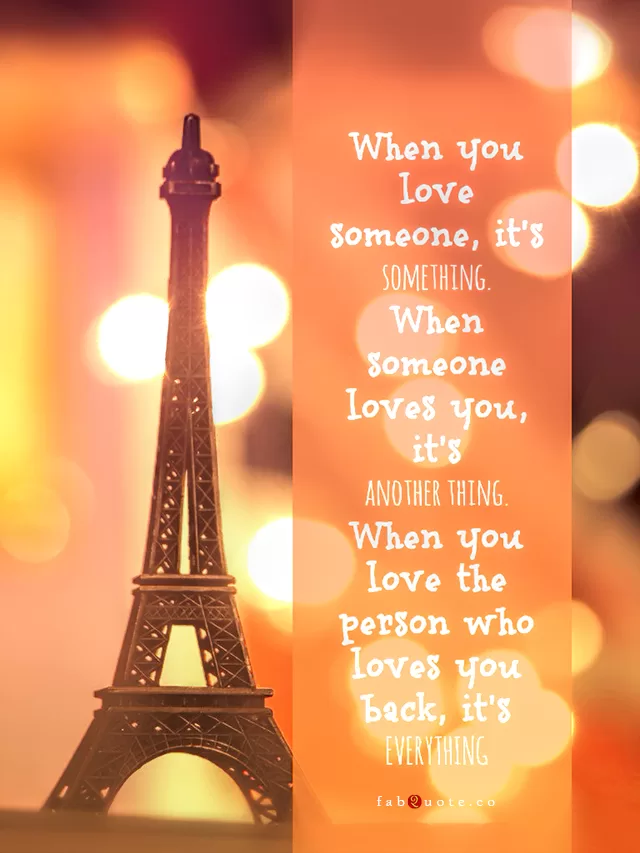 "When you love the person who loves you back"