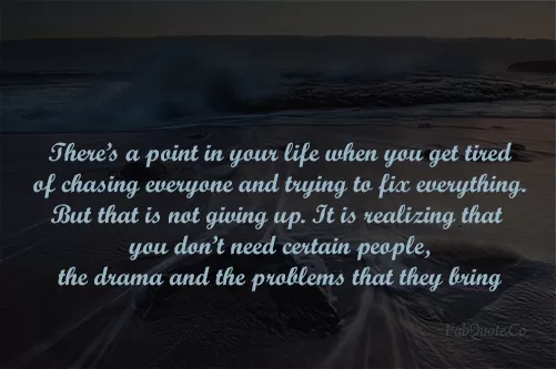 "You don't need certain people"