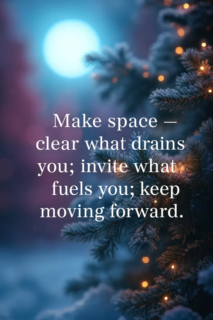 Make space — clear what drains you; invite what fuels you; keep moving forward.