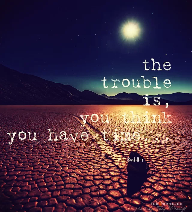 "the trouble is, you think you have time"